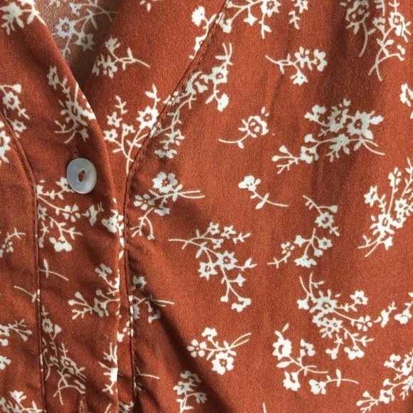 Kervology Plus Size Dipsy Floral Rust and cream Prairie Boho Midi Dress Nwot - Picture 3 of 13